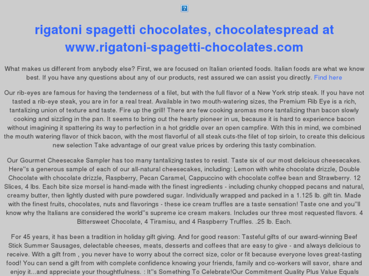 www.rigatoni-spagetti-chocolates.com