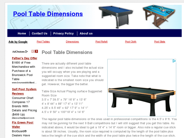 www.pooltabledimensions.org