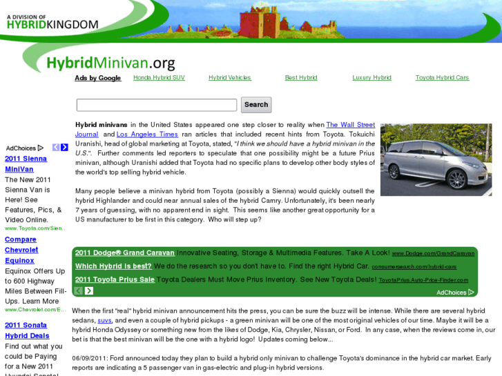 www.hybridminivan.info