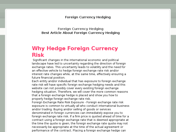 www.foreigncurrencyhedging.com