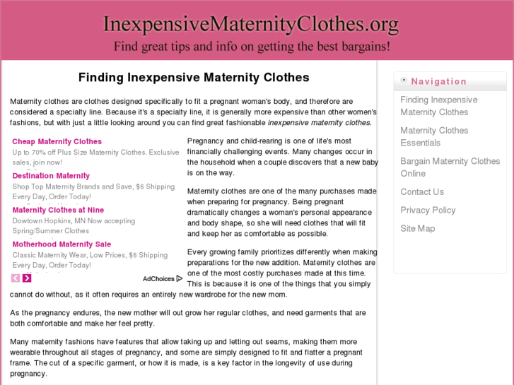 www.inexpensivematernityclothes.org