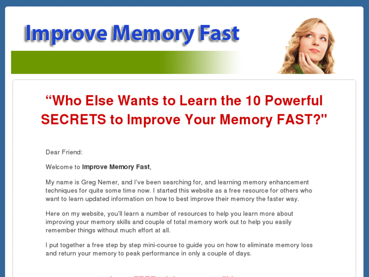 www.improvememoryfast.com