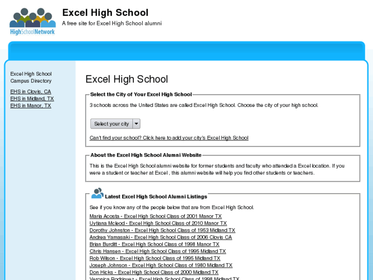 www.excelhighschoolalumni.com