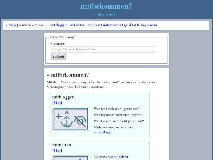 www.mitbekommen.de