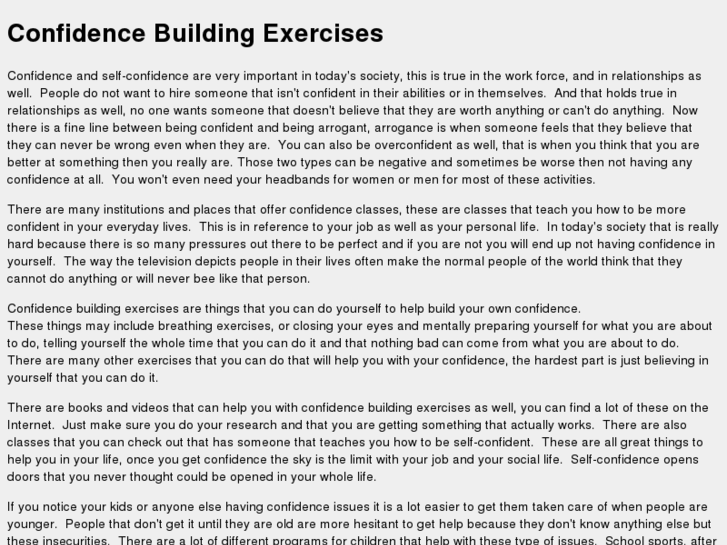 www.confidencebuildingexercises.com