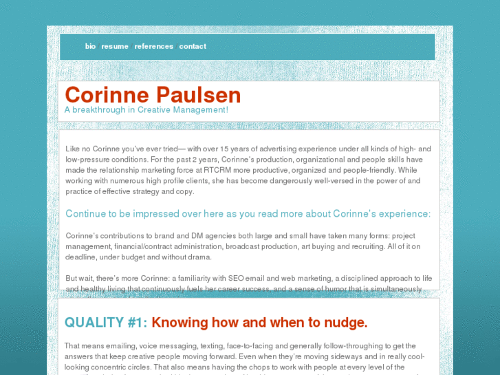 www.corinnepaulsen.com