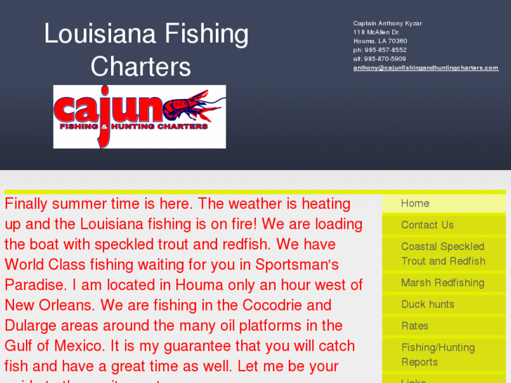 www.cajunfishingandhuntingcharters.com