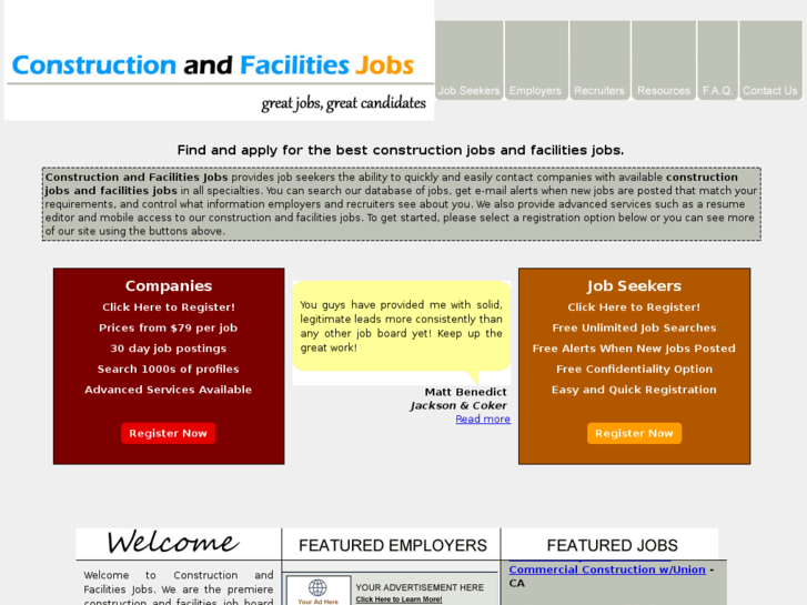 www.constructionandfacilitiesjobs.com