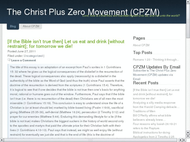 www.christpluszero.org