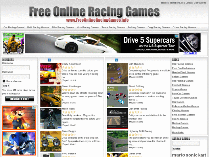 www.freeonlineracinggames.info