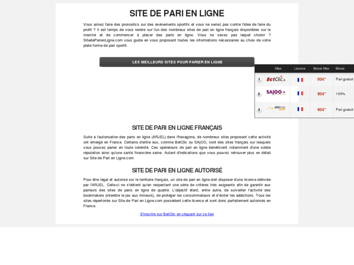 www.sitedeparienligne.com