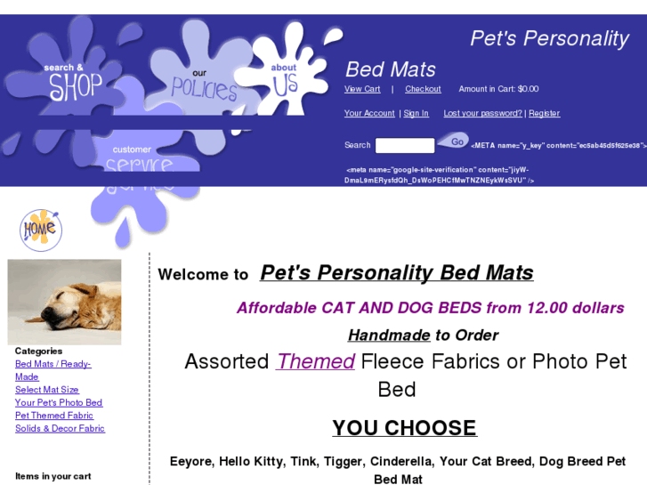 www.petspersonalitybedmats.com