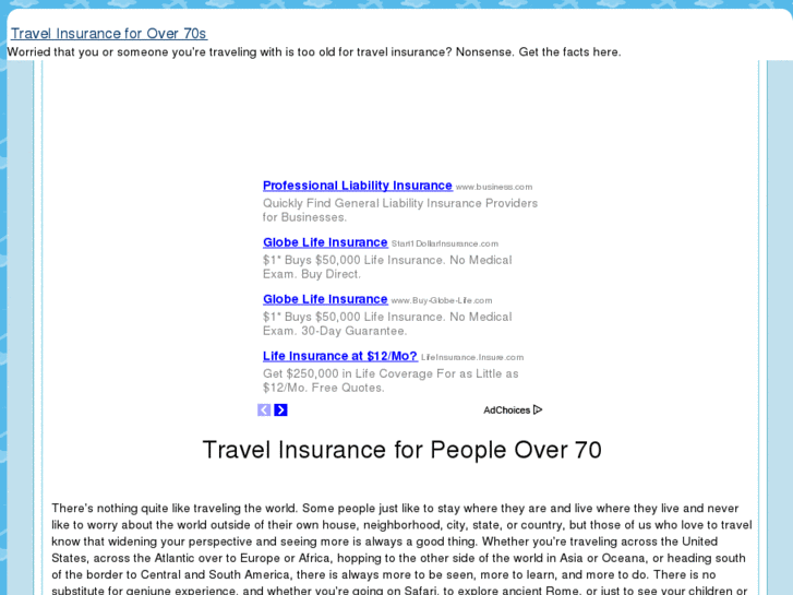 www.travelinsuranceforover70s.com