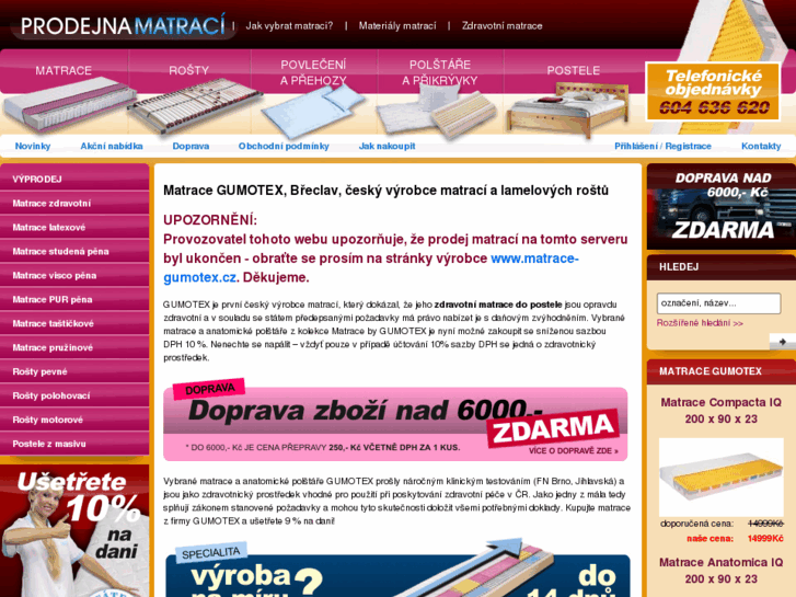 www.gumotex-matrace.cz