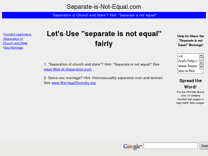 www.separate-is-not-equal.com