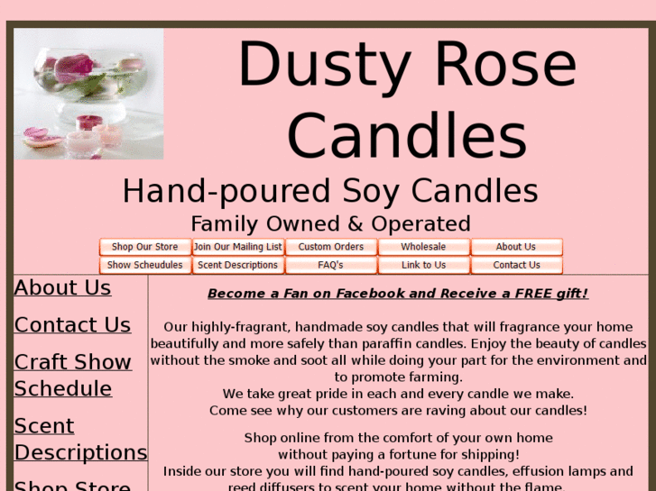 www.dustyrosecandles.com