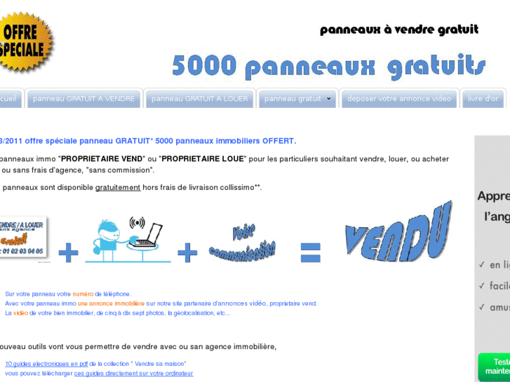 www.panneauxavendregratuit.com