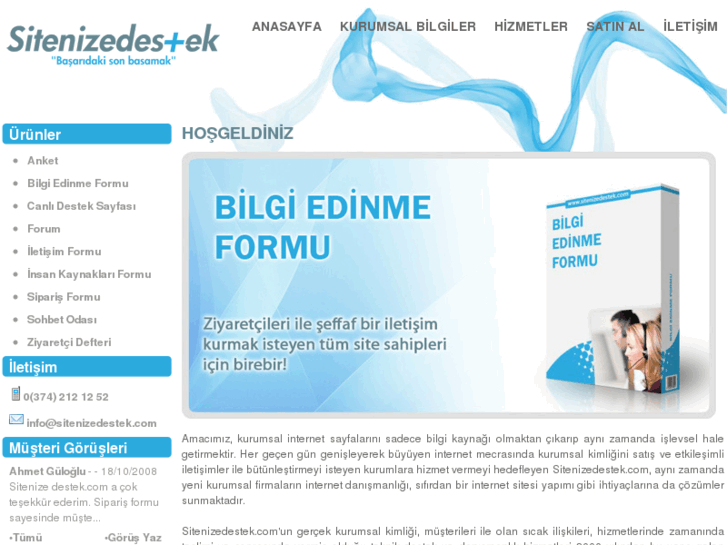 www.sitenizedestek.com