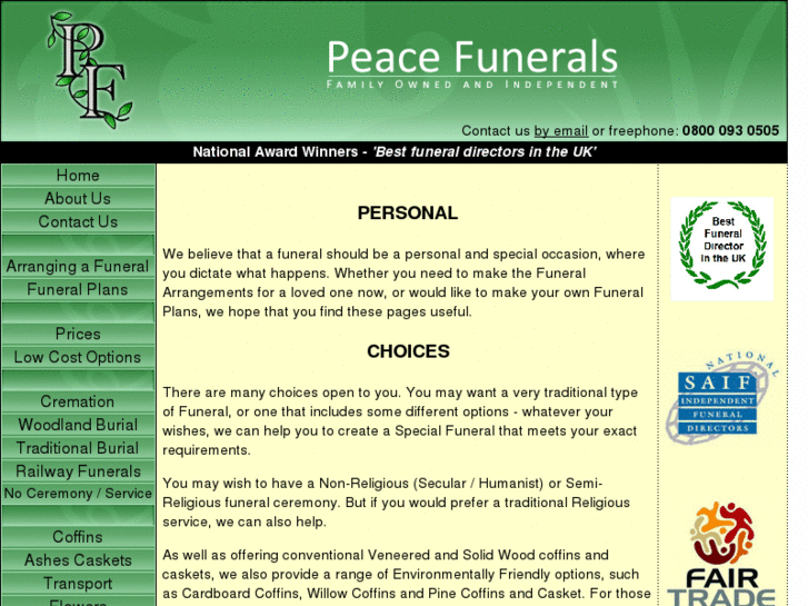 www.peacefunerals.co.uk