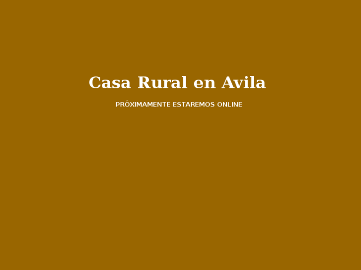 www.casaruralenavila.es