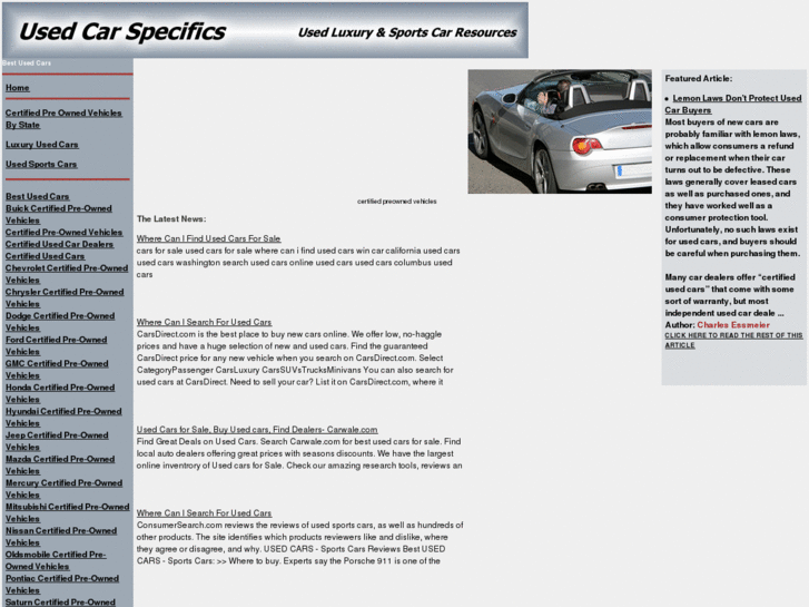 www.usedcarspecifics.com