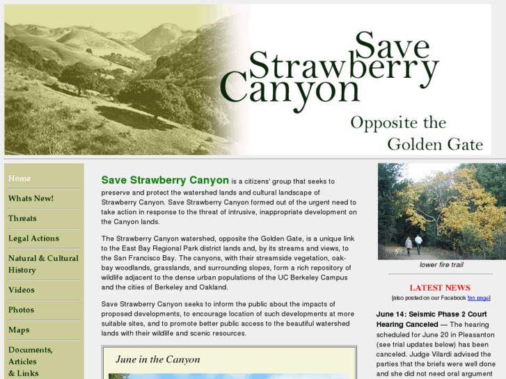 www.savestrawberrycanyon.org