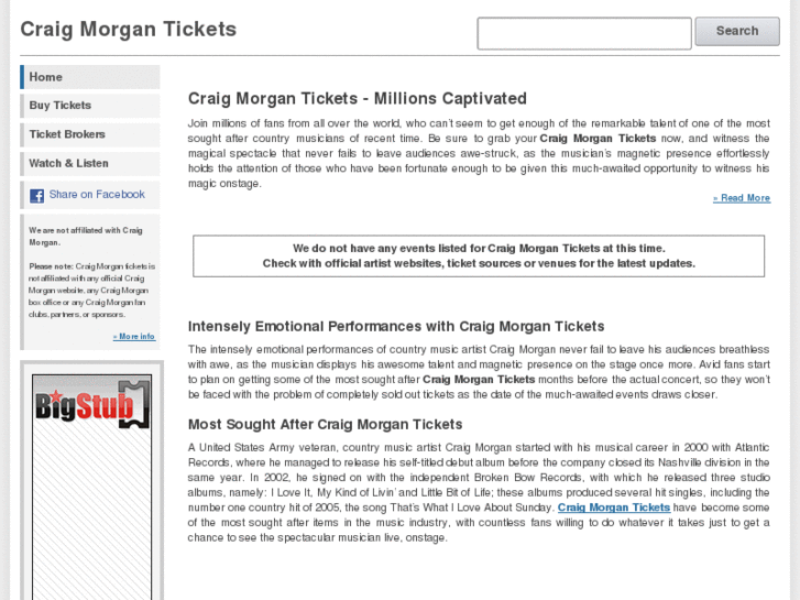 www.craigmorgantickets.net