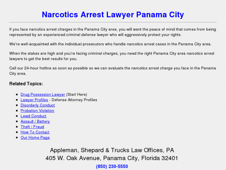 www.narcoticsarrestlawyerpanamacity.com
