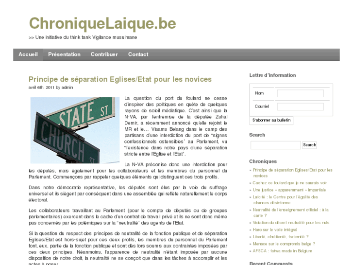 www.chroniquelaique.be