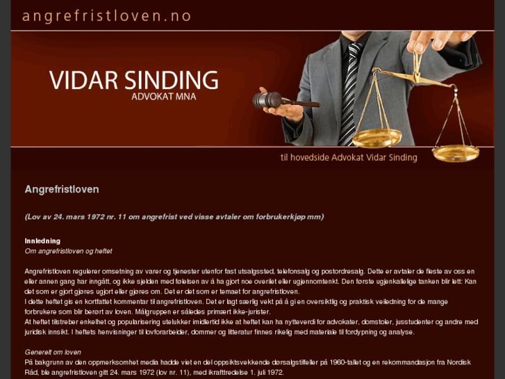 www.advokat-vidar-sinding-angrefristlov.no