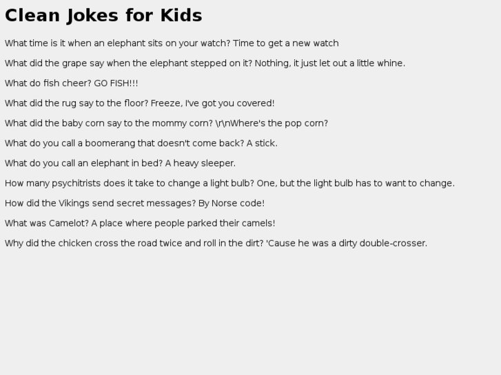 www.cleanjokesforkids.com