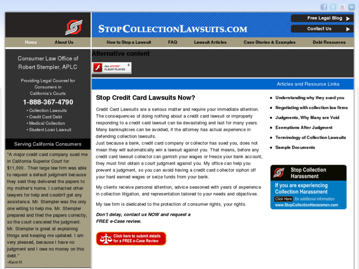 www.stopcreditcardlawsuit.com