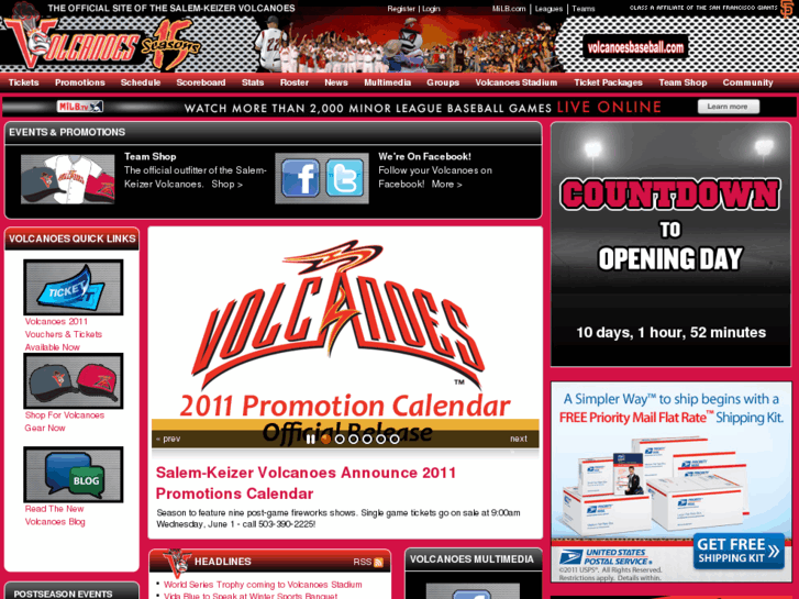 www.volcanoesbaseball.com