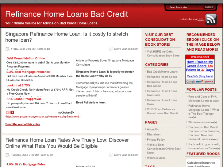 www.refinancehomeloansbadcredit.com