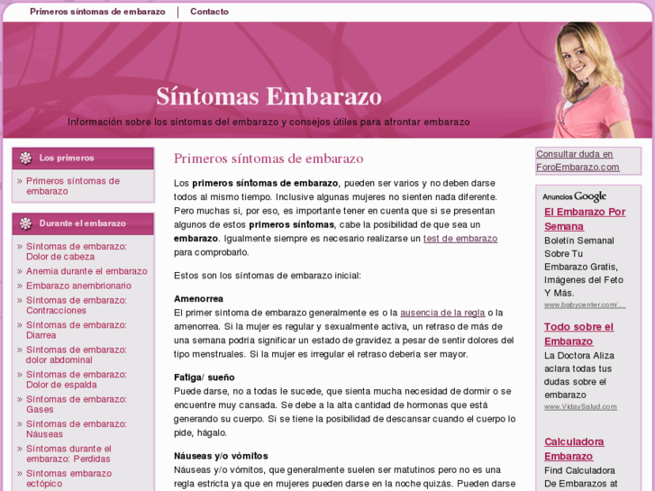 www.sintomasembarazo.com