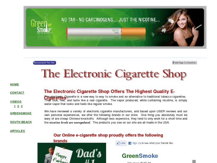 www.electroniccigaretteshoponline.com