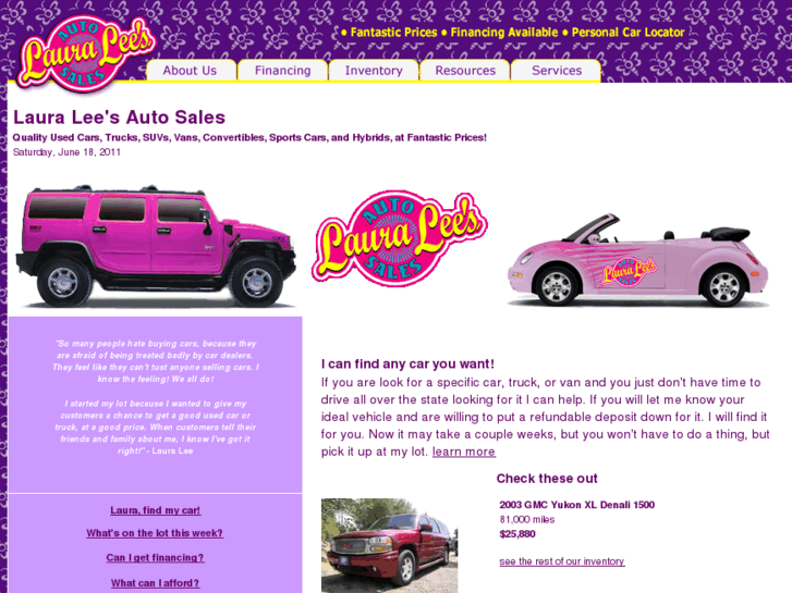 www.lauraleesautosales.com