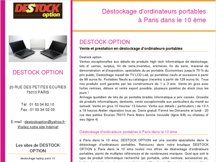 www.destockage-ordinateur-portable-paris-10.com