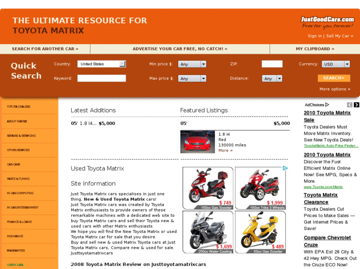 www.justtoyotamatrixcars.com
