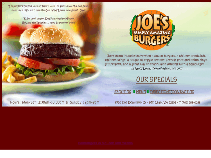 www.joesburgersmclean.com