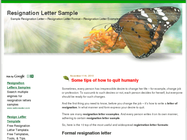 www.myresignationlettersample.com