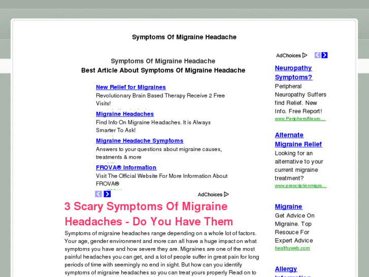 www.symptomsofmigraineheadache.net