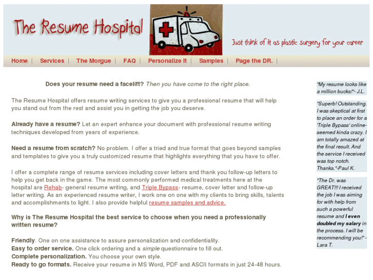 www.theresumehospital.com