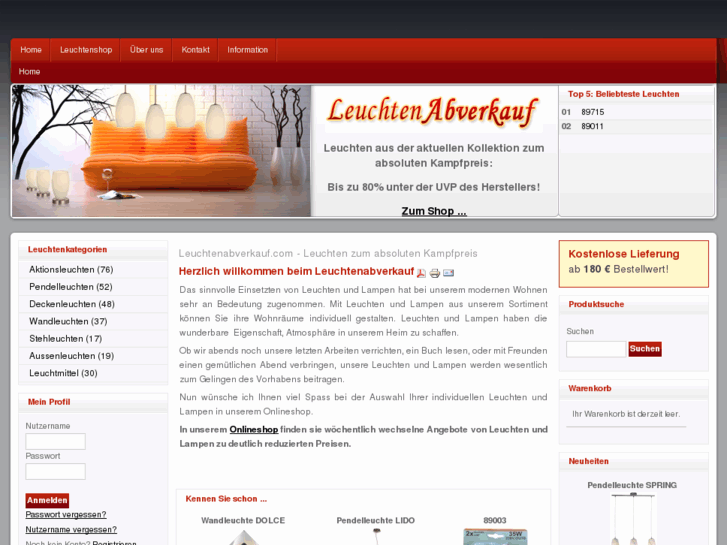 www.leuchtenabverkauf.com