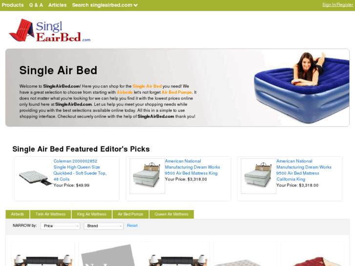 www.singleairbed.com