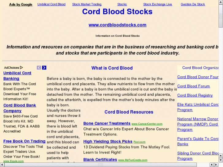 www.cordbloodstock.com