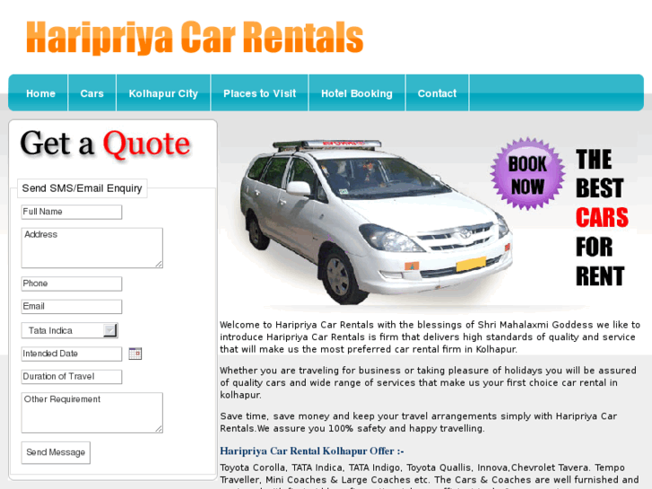 www.haripriyacarrentals.com