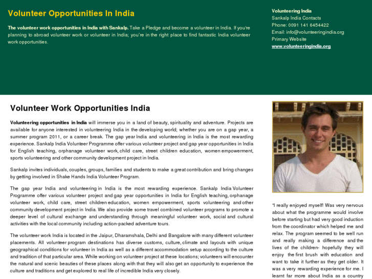 www.volunteeropportunitiesindia.com