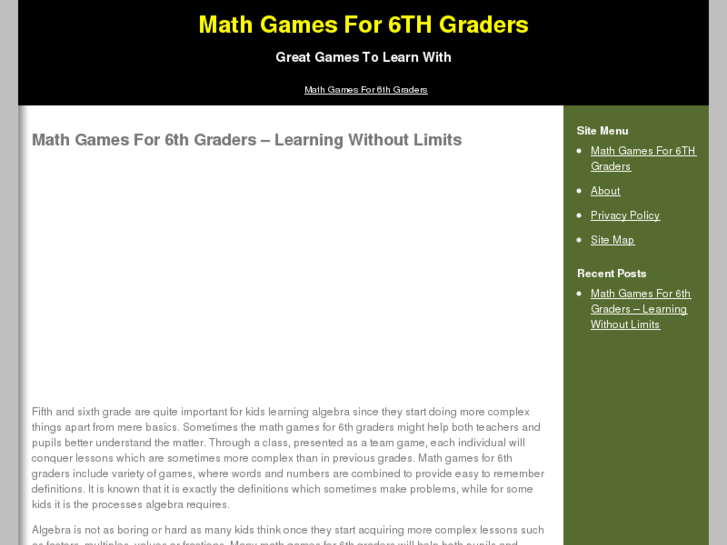 www.mathgamesfor6thgraders.net