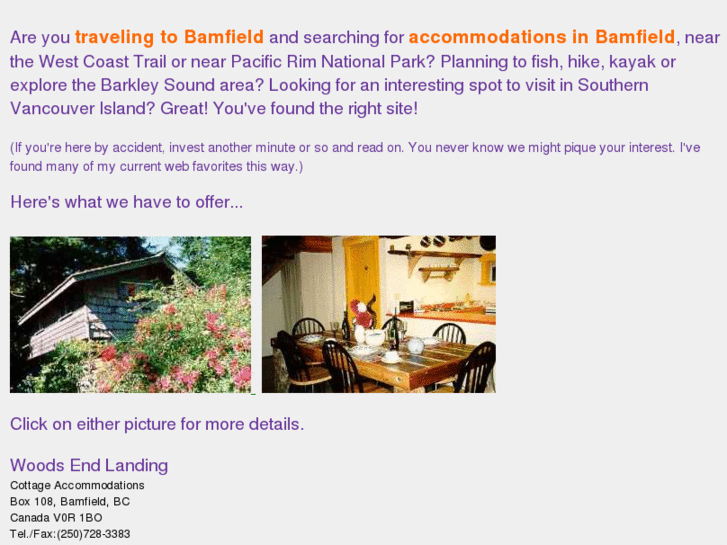 www.bamfieldaccommodations.com